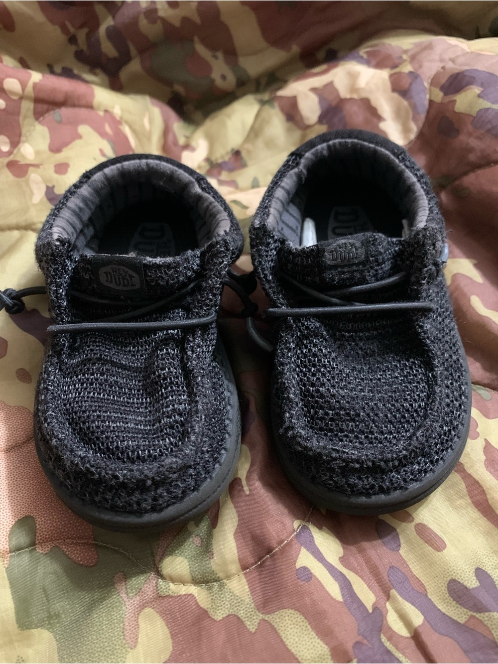 HEYDUDE Wally Stretch Black Kids Toddler Shoes Size C7
